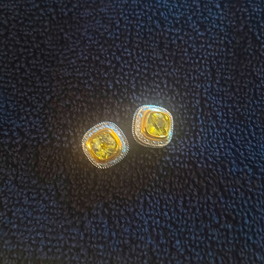 Michael Kors Gold-Tone Citrine Stone Earrings